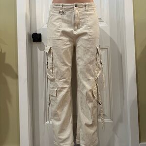 Refuge High Rise Cream Cargo Pants Women’s XL